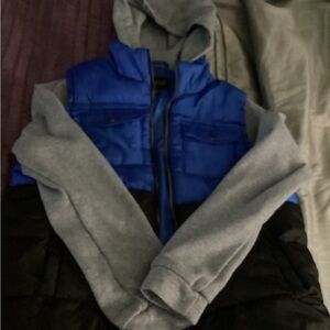 Kids Blue and Gray Puffer Jacket